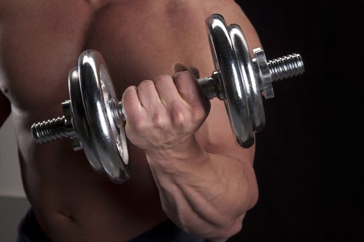 Body builder lifting weight