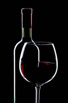 Grape red wine in a dark tone