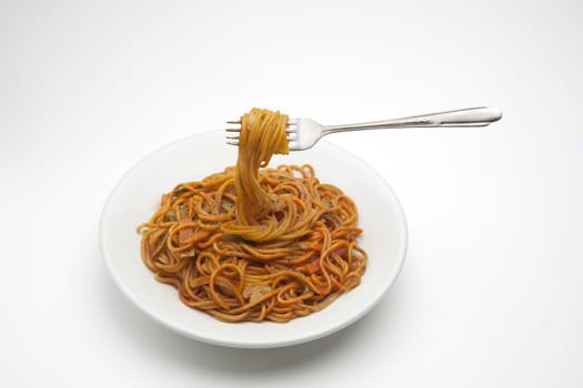 Spaghetti with fork