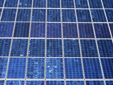 Close up shot of solar panels