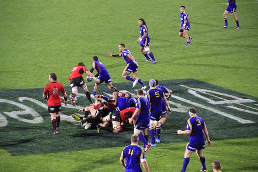 CHRISTCHURCH-April 20: Super Rugby  match between Canterbury Crusaders and Otago Highlanders held at the AMI Rugby Stadium in Christchurch, New Zealand on Saturday April 20, 2013. 