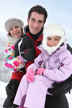 Family in the snow