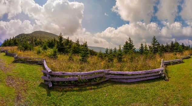 Mountain valley on sunny day. Great Smoky Mountains, North carolina