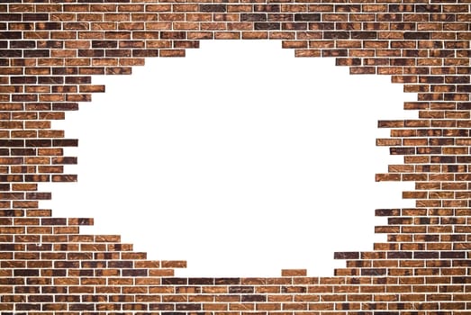 Brick wall (frame) and white background