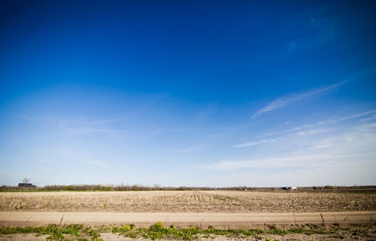 Dirt Road with amazing blue sky