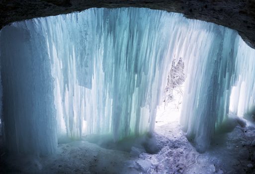 This nice cave only occur during the winter because it's the melting water the create this incredible thing. This cave is located in New Richmond, Gaspe, Quebec (Canada).