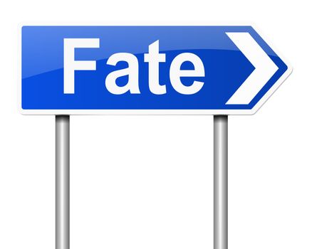Illustration depicting a sign with a fate concept.