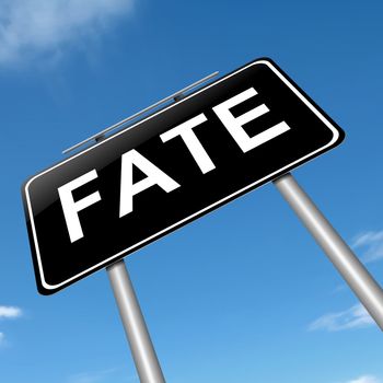 Illustration depicting a sign with a fate concept.