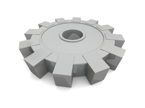 Steel cog, isolated on white background