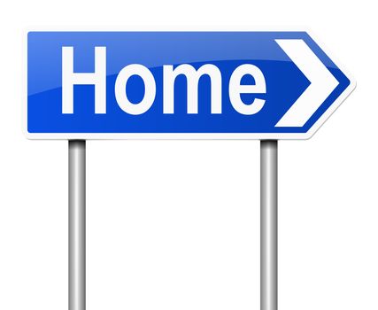 Illustration depicting a sign with a home concept.