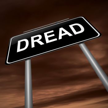 Illustration depicting a sign with a dread concept.