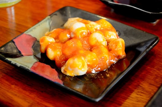 octopus with sauce in Japanese cuisine, Seafood
