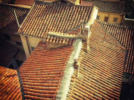 Old tile roofs of Leon, Spain.