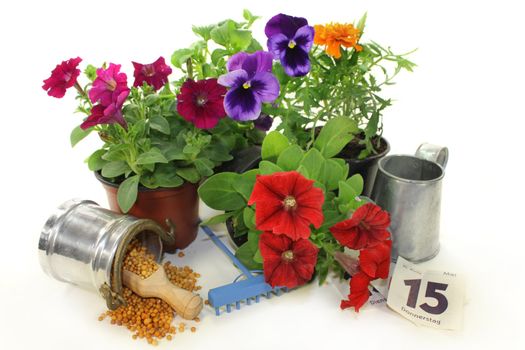 a bucket of slow release fertilizer in front of white background