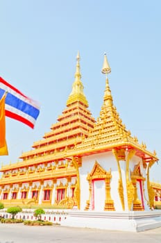 Golden pagoda at the Thai temple
Buddha church at the Thai temple style