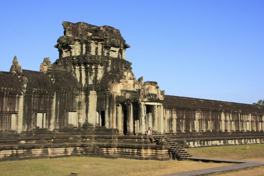 Interior of Angkor Wat temple, Siem Reap, Cambodia