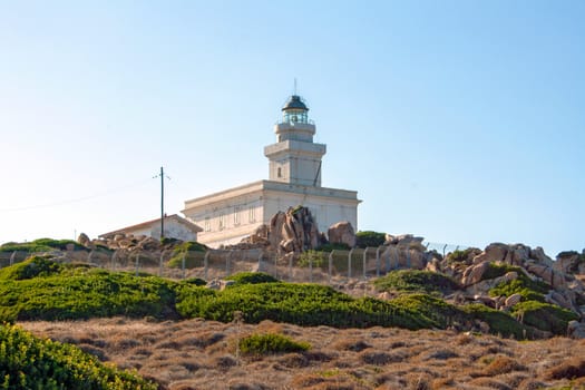 Lighthouse at the Capo Testa, Sardinia, Italy