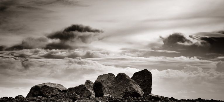 Rock with cloud background, Landscape