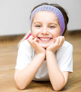 Portrait of cute smiling beautiful little girl