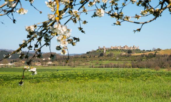 A postcard from the castle of Monteriggioni in Tuscany