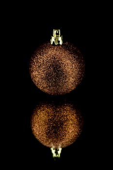 christmas decoration in brown on black background