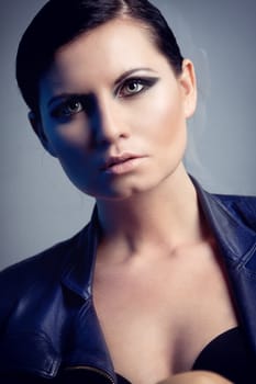 attractive young sexy woman with smokey eyes portrait