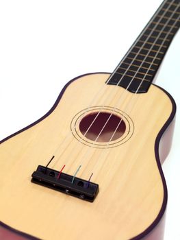 A guitar isolated against a white background