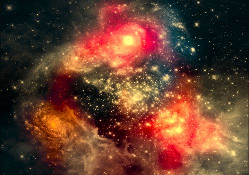 Stars of a planet and galaxy in a free space
