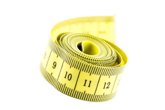 Measuring tape isolated on white background