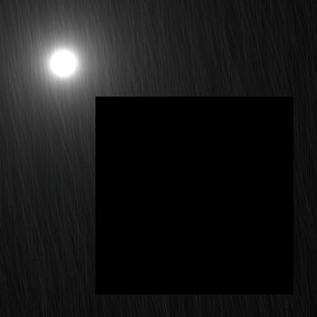 The black square in the black square, moon , moon light and traces of rain