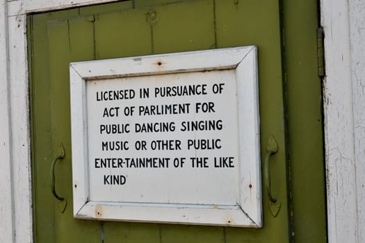 Entertainment licence sign