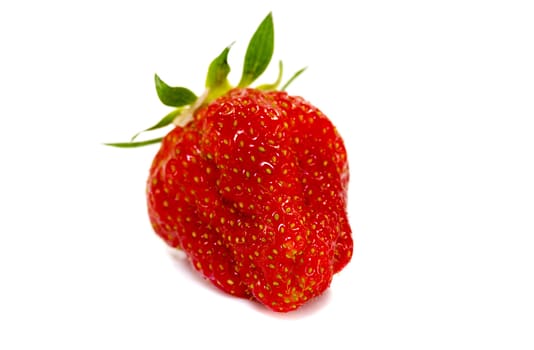 one strawberrie isolated on white background