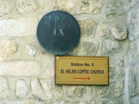 The  ninth  station stop Jesus Christ, who bore his cross to Golgotha. Old City Jerusalem, Israel