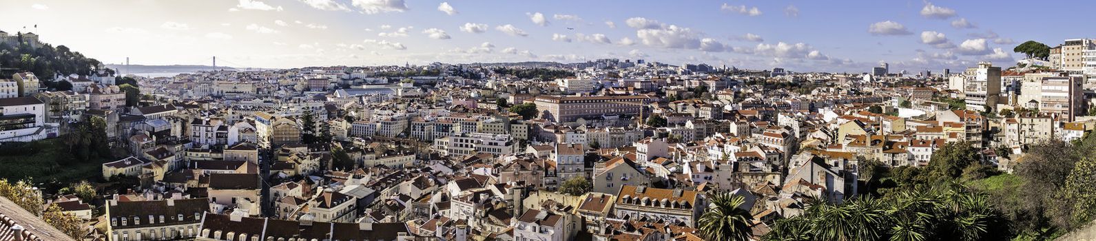 Lisbon, November 2012. Panoramic view from Gra�a viewpoint.