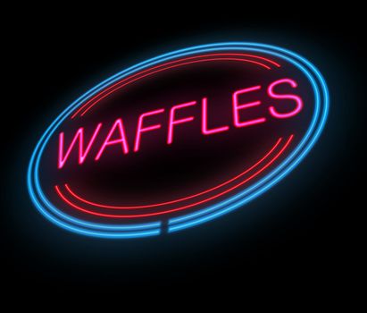 Illustration depicting an illuminated neon waffle sign.