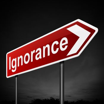 Illustration depicting a sign with an ignorance concept.