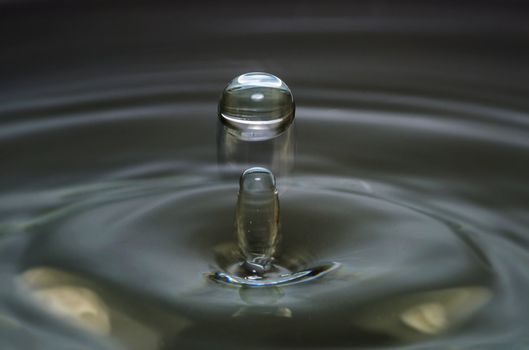 movement of a falling water drop red wine in fresh water