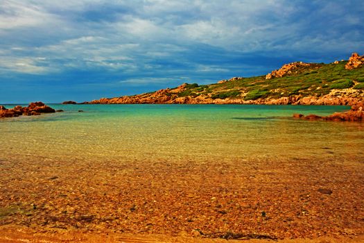 beautiful bay with clear turquoise water, Sardinia