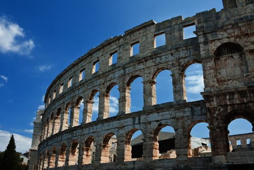 Roman amphitheater in Pula, Croatia