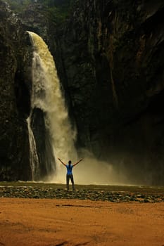 Salto Jimenoa Uno waterfall, Jarabacoa, Dominican Republic