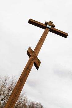 The orthodox cross in Staraya Russa, Russia.