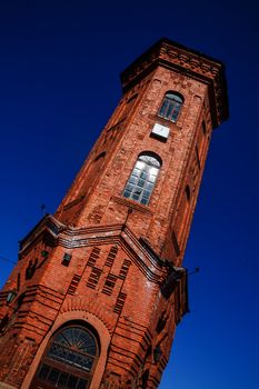 The brick tower in Staraya Russa, Russia