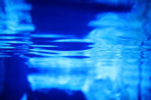 Abstract water surface with blue reflection