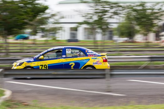 NAKHONRATCHASIMA, THAILAND-SEPTEMBER 02 : Competition " Toyota One Make Race 2012 " Round 4  Championship of Thailand, on SEPTEMBER 02, 2012   at Sport Complex in Nakhonratchasima, Thailand