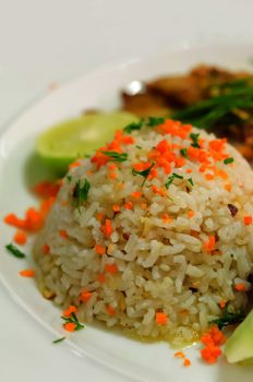 close up fried rice with  vegetable, asian cuisine
