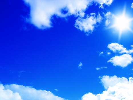 blue sky background with tiny clouds