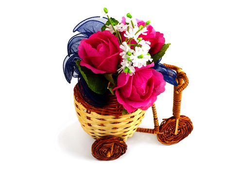 Decorative bicycle vase with flowers