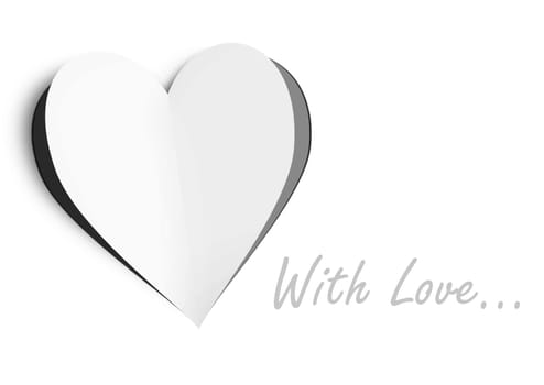 Paper heart with copy space