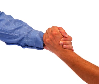 Businesspeople shaking hands isolated on white Background