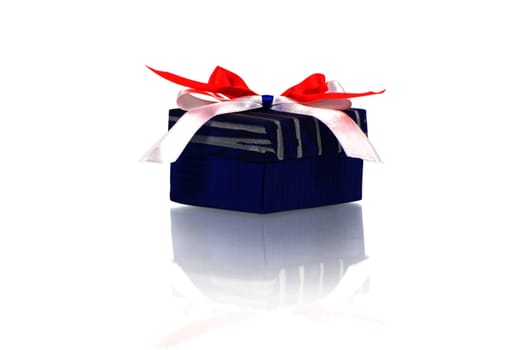 gift box with ribbon isolated on white